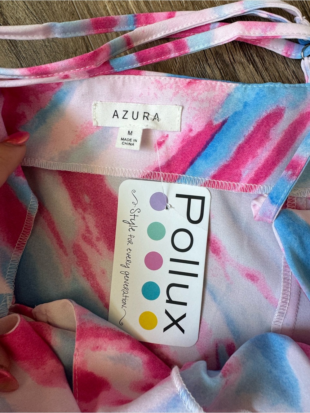 Azura Women's Pink & Blue Tie-Dye Mini Dress